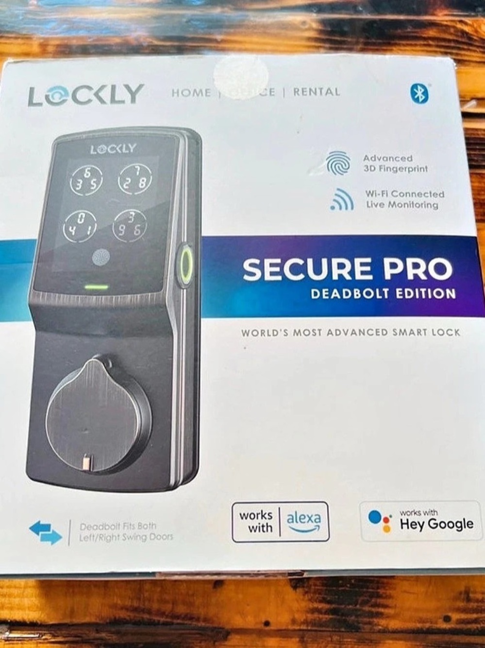 Lockly Secure Pro Deadbolt Edition Smart Lock Deadbolt Edition in Black NWT